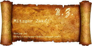 Mitzger Zekő névjegykártya